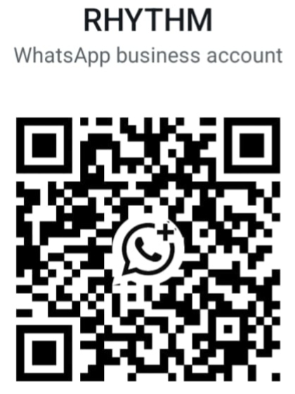 WhatsApp business QR code for Rhythm's Tutorial